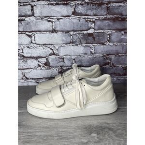 Alma Mater Gamma Bone White Ivory Leather Strap Lace Up Shoes Women 40EU/9.5M US
